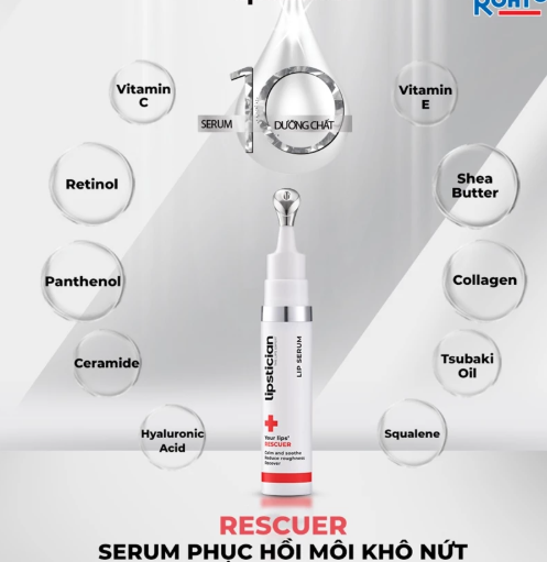 Serum dưỡng môi, phục hồi khô nứt Lipstician Lip Serum Rescuer 9g - Ảnh 4