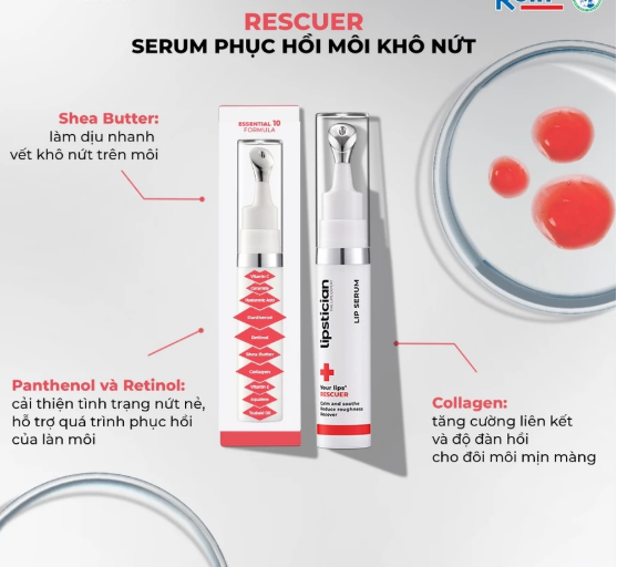 Serum dưỡng môi, phục hồi khô nứt Lipstician Lip Serum Rescuer 9g - Ảnh 3