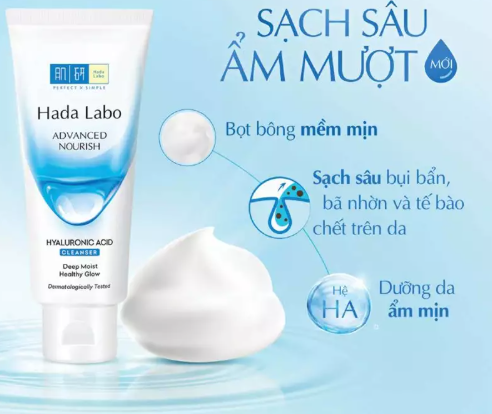 sữa rửa mặt sạch và ẩm mượt